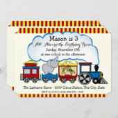 Circus Train Kindergeburtstag Einladung (Vorne/Hinten)