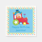 Circus Train | Personalisiert Serviette (Vorderseite)