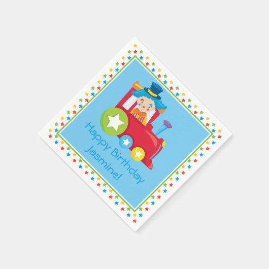 Circus Train | Personalisiert Serviette (Ecke)