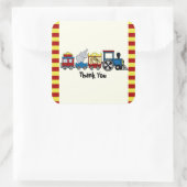 Circus Train Quadratischer Aufkleber (Tasche)
