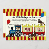 Circus Train Twin Foto Einladung (Vorne/Hinten)