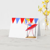 Circus Trapeze Artist Circus Party Karte (Gelbe Blume)