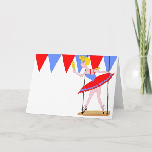 Circus Trapeze Artist Circus Party Karte (Vorderseite)