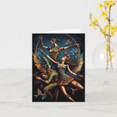 Circus Trapeze Artists Performer Cirque Vaudeville Karte (Gelbe Blume)