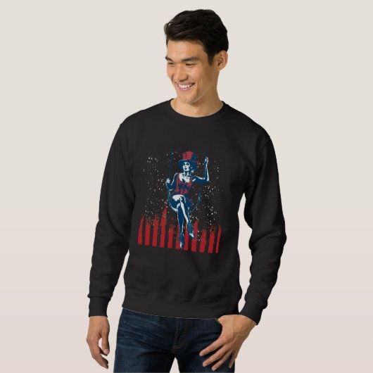 Circus Trapeze Künstlerkostüm 4. Juli Tänzer C Sweatshirt (Vorne ganz)
