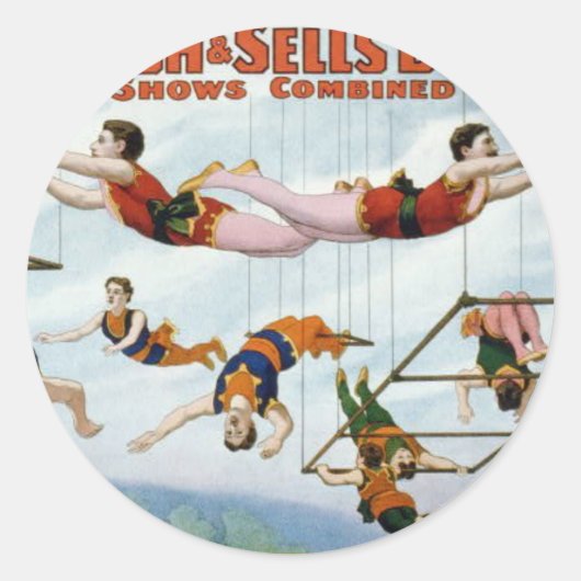 Circus Trapeze Runder Aufkleber (Vorderseite)