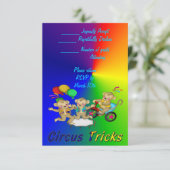 Circus Tricks RSVP Karte (Stehend Vorderseite)