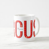 Circus Typografy Karneval Letters Personalisiert Kaffeetasse (VorderseiteRechts)