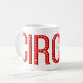 Circus Typografy Karneval Letters Personalisiert Kaffeetasse (Vorderseite Links)