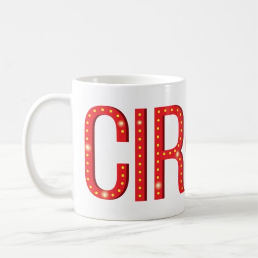 Circus Typografy Karneval Letters Personalisiert Kaffeetasse (Links)
