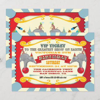 Circus VIP-Ticket Geburtstagsparty Einladung