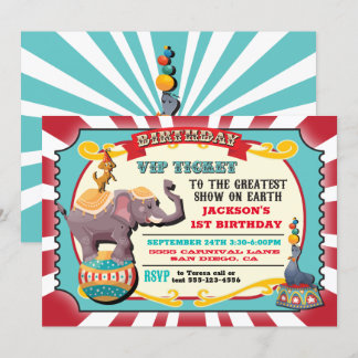Circus VIP-Ticket Geburtstagsparty Einladung