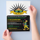 Circus Zent Clown, Kinder Entertainer, Clownwerbun Flyer (Hand)