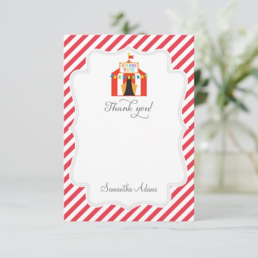 Circus Zent Dankeschön Karte (Stehend Vorderseite)