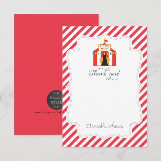 Circus Zent Dankeschön Karte (Vorne/Hinten)