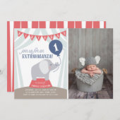 Circus Zent Elephant Birthday Extravaganza Foto Ankündigung (Vorne/Hinten)