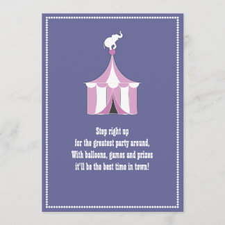 Circus Zent & Elephant Girl's Geburtstagsparty Einladung