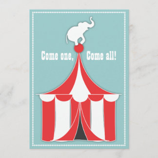 Circus Zent & Elephant Kindergeburtstag Party Einladung