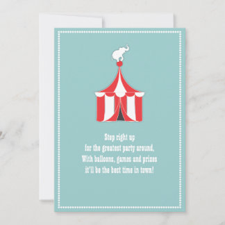 Circus Zent & Elephant Kindergeburtstag Party Einladung