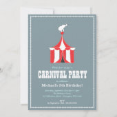 Circus Zent & Elephant Kindergeburtstag Party Einladung (Rückseite)