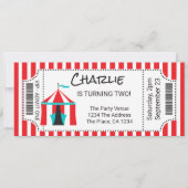 Circus Zent Novelty Ticket Personalisiert Einladung (Vorderseite)