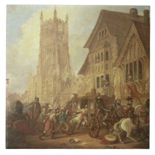 Cirencester Marktplatz, mit der Abtei und dem K Fliese