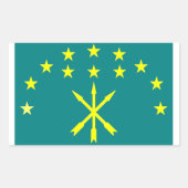 Cirkassische israelische Flagge Rechteckiger Aufkleber (Vorderseite)