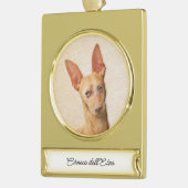 Cirneco dell’Etna Malerei - Niedliche Original Hun Banner-Ornament Gold (Links)