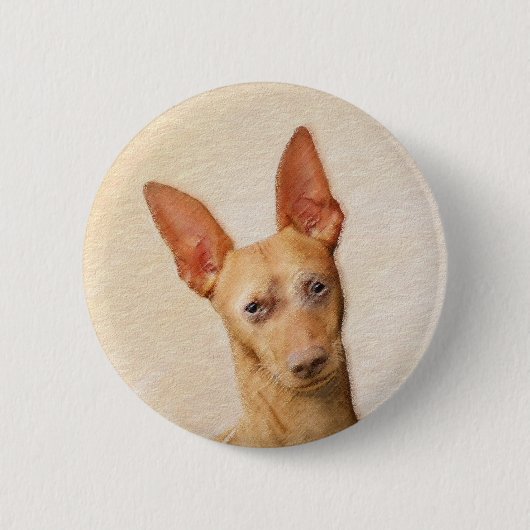 Cirneco dell’Etna Malerei - Niedliche Original Hun Button (Vorderseite)