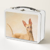 Cirneco dell’Etna Malerei - Niedliche Original Hun Metall Brotdose (Vorderseite)