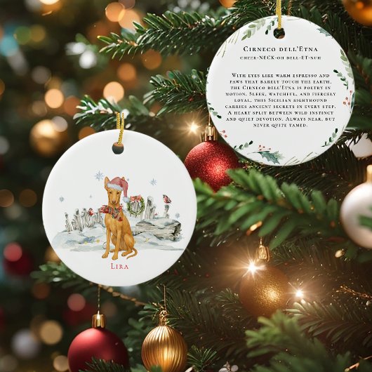 Cirneco dell'Etna Dog Wasserfarbmonogramm Keramik Ornament