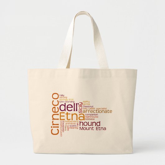 Cirneco enges Tal Ätna Jumbo Stoffbeutel (Vorne)