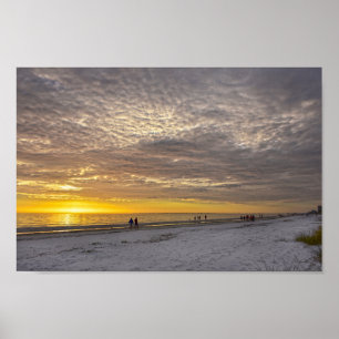 Cirrocumulus Wolken bei Fort Myers Beach Sunset Poster