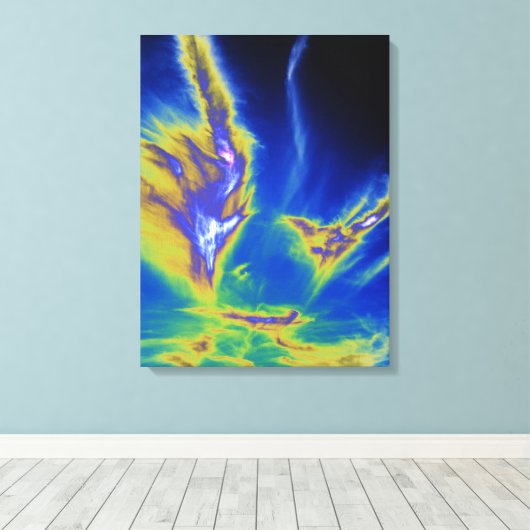 Cirrus Clod Form Beach Card Akryllische Printwerbu Leinwanddruck (Insitu (Holzboden))