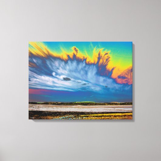 Cirrus Cloud Kirkcudbright Karte Akryllische Print Leinwanddruck (Vorderseite)