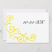 Cirrus Ivory (gelb) Einladung zur Hochzeit (Rückseite)