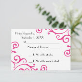 Cirrus Ivory (Magenta) RSVP-Karte RSVP Karte (Stehend Vorderseite)