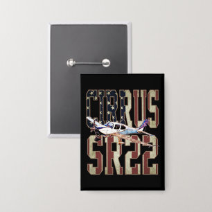 Cirrus SR22 Flugzeug Vintage Vereinigte Staaten Fl Button