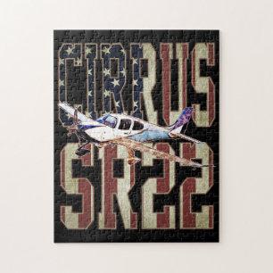 Cirrus SR22 Flugzeug Vintage Vereinigte Staaten Fl Puzzle