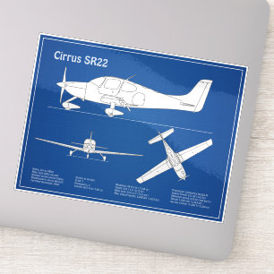 Cirrus SR22 - Flugzeugherstellungspläne für Zeichn Aufkleber