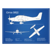 Cirrus SR22 - Flugzeugherstellungspläne für Zeichn Fotodruck (Vorne)