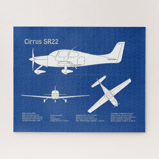Cirrus SR22 - Flugzeugherstellungspläne für Zeichn Puzzle (Horizontal)