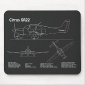 Cirrus SR22 - Flugzeugkonzept Zeichnend Pläne PD Mousepad (Vorne)