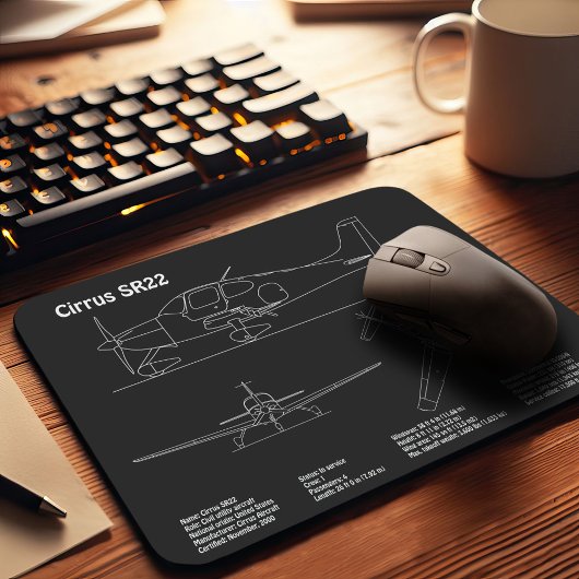 Cirrus SR22 - Flugzeugkonzept Zeichnend Pläne PD Mousepad