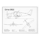 Cirrus SR22 - Flugzeugkonzeption Zeichnend Pläne B Fotodruck (Vorne)