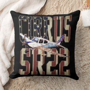 Cirrus SR22 Luftfahrzeuge Vintage Flagge der Verei Kissen