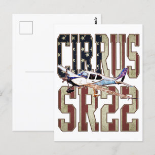Cirrus SR22 Luftfahrzeuge Vintage Flagge der Verei Postkarte