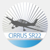 Cirrus SR22 Runder Aufkleber (Vorderseite)