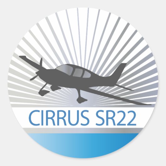 Cirrus SR22 Runder Aufkleber (Vorderseite)