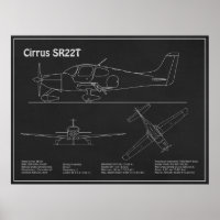 Cirrus SR22T - Flugzeugkonzept Zeichnend Pläne PD